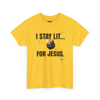 I Stay Lit For Jesus Unisex Relaxed Fit T-Shirt-KVOM