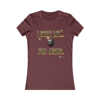 I Stay Lit For Jesus Women's Favorite Shirt, Black & Gold Print-KVOM