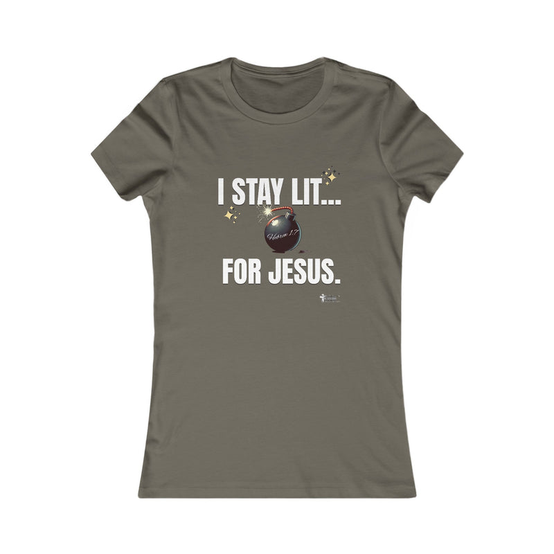 I Stay Lit For Jesus Women's Favorite T-Shirt-KVOM