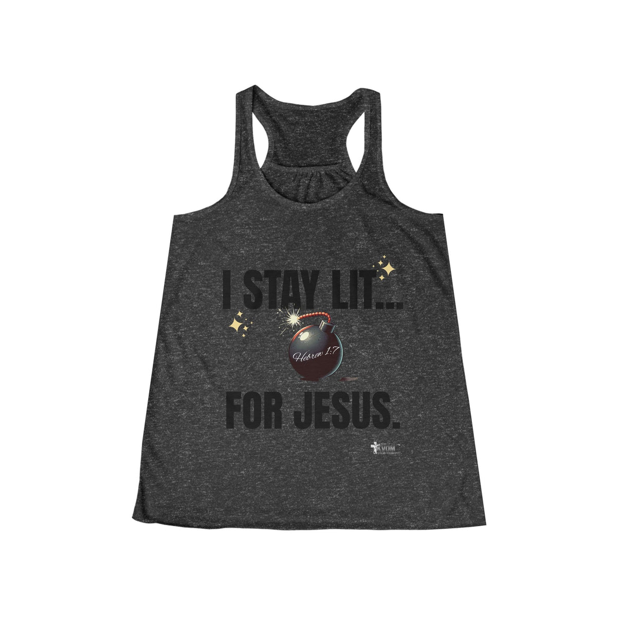 I Stay Lit For Jesus Women's Flowy Racerback Tank-KVOM