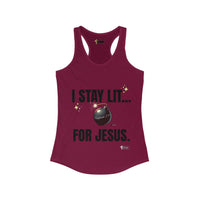 I Stay Lit For Jesus Women's Racerback Tank-KVOM