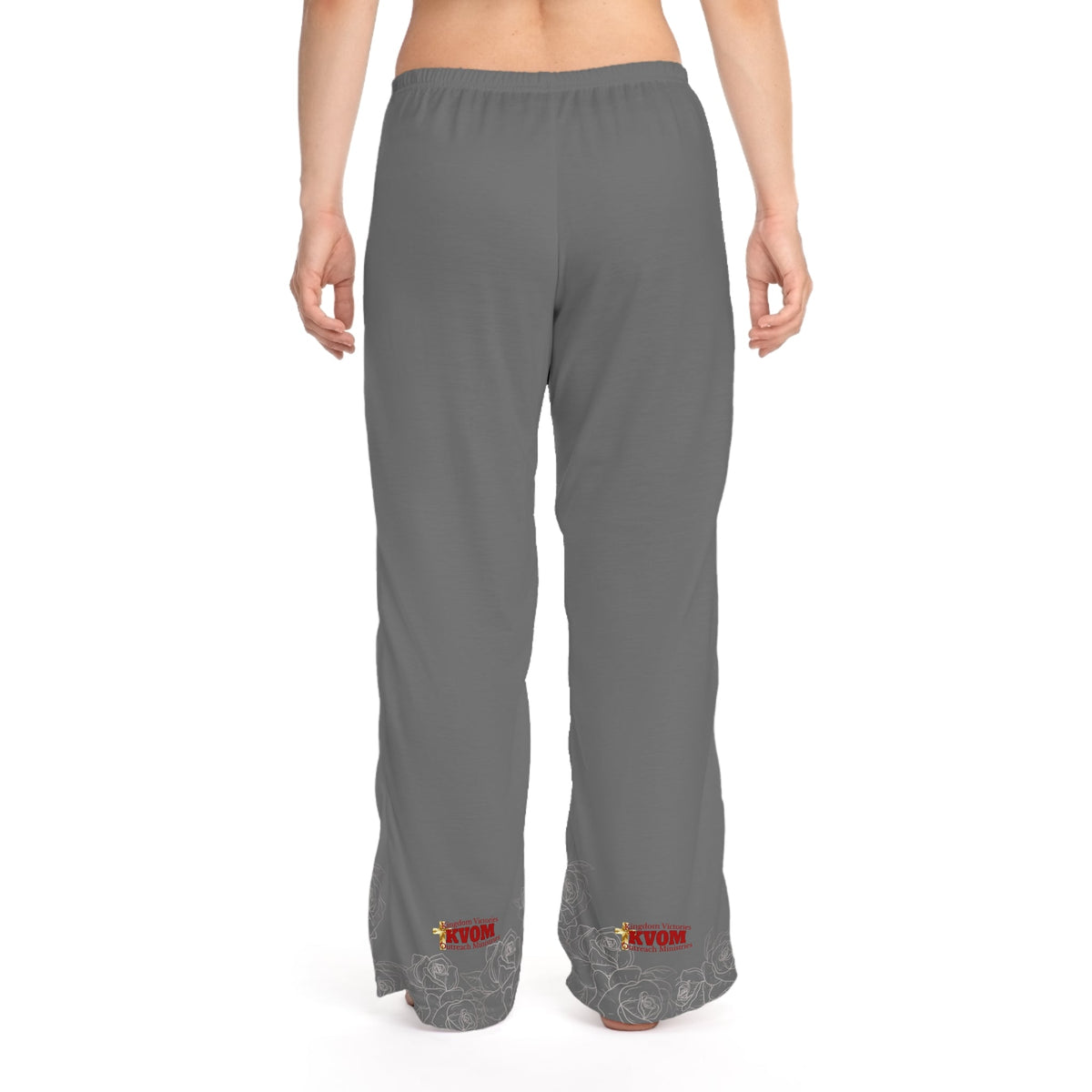 IAM Precious In His Sight Women's Comfy Pants, Grey & Red-KVOM