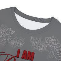 IAM Precious In His Sight Women's Short Sleeve Shirt Grey & Red-KVOM