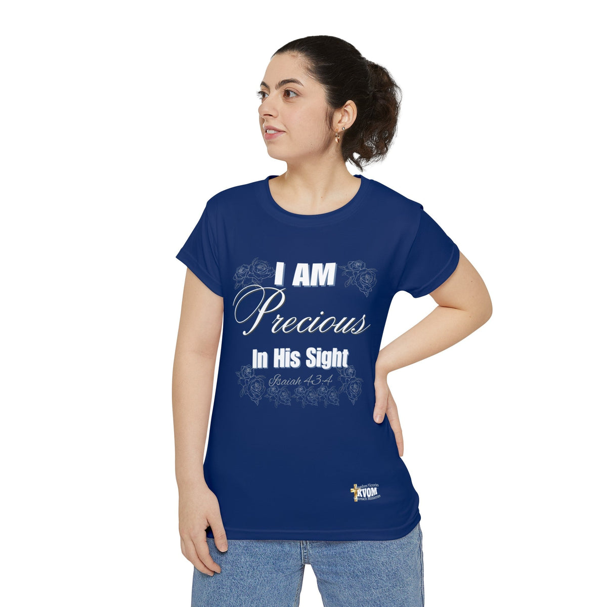 IAM Precious In His Sight Women's Short Sleeve Shirt Royal Blue-KVOM