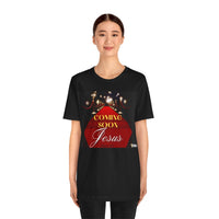 Jesus Coming Soon Unisex Jersey Style T-Shirt, Black-KVOM