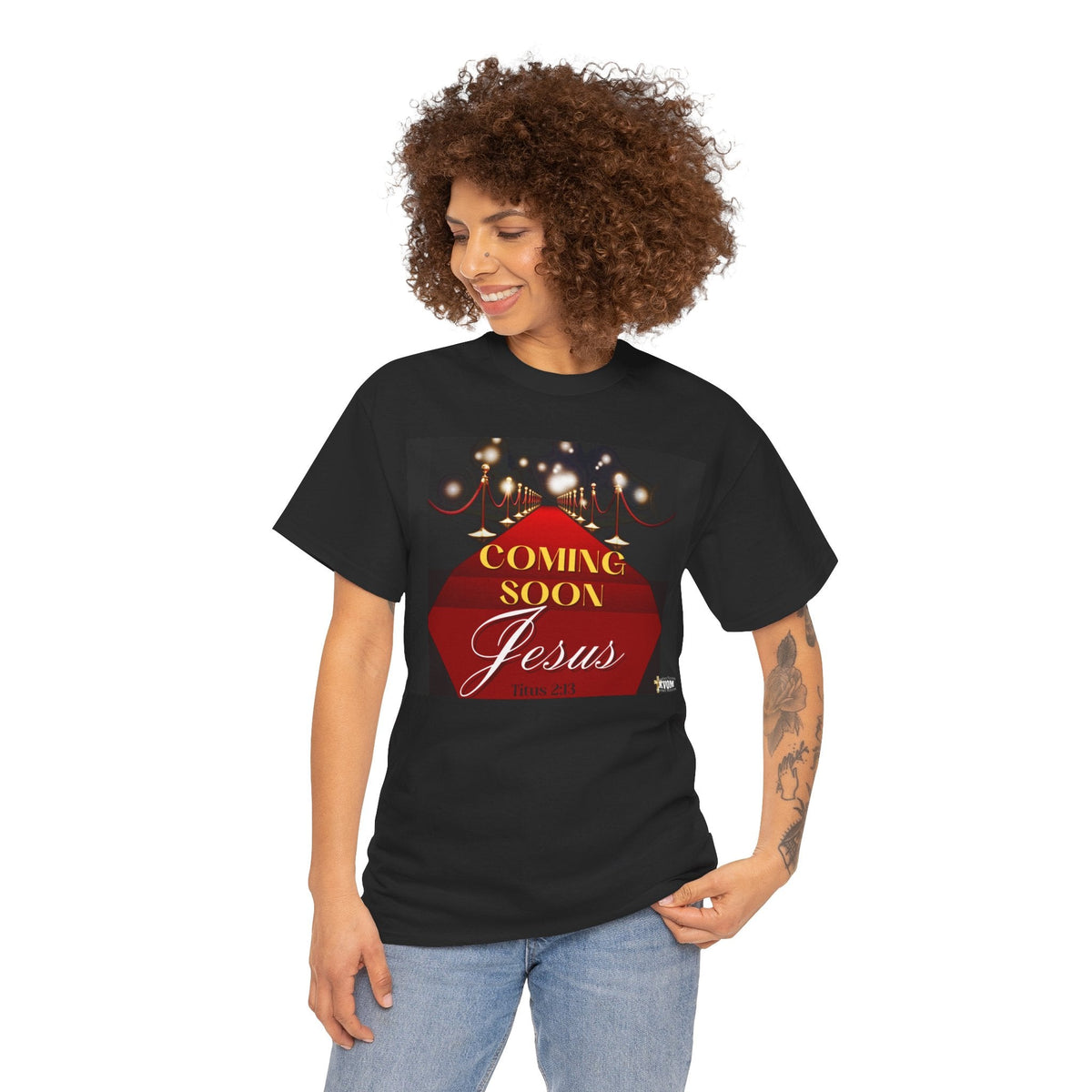 Jesus Coming Soon Unisex Relaxed Fit T-Shirt, Black-KVOM