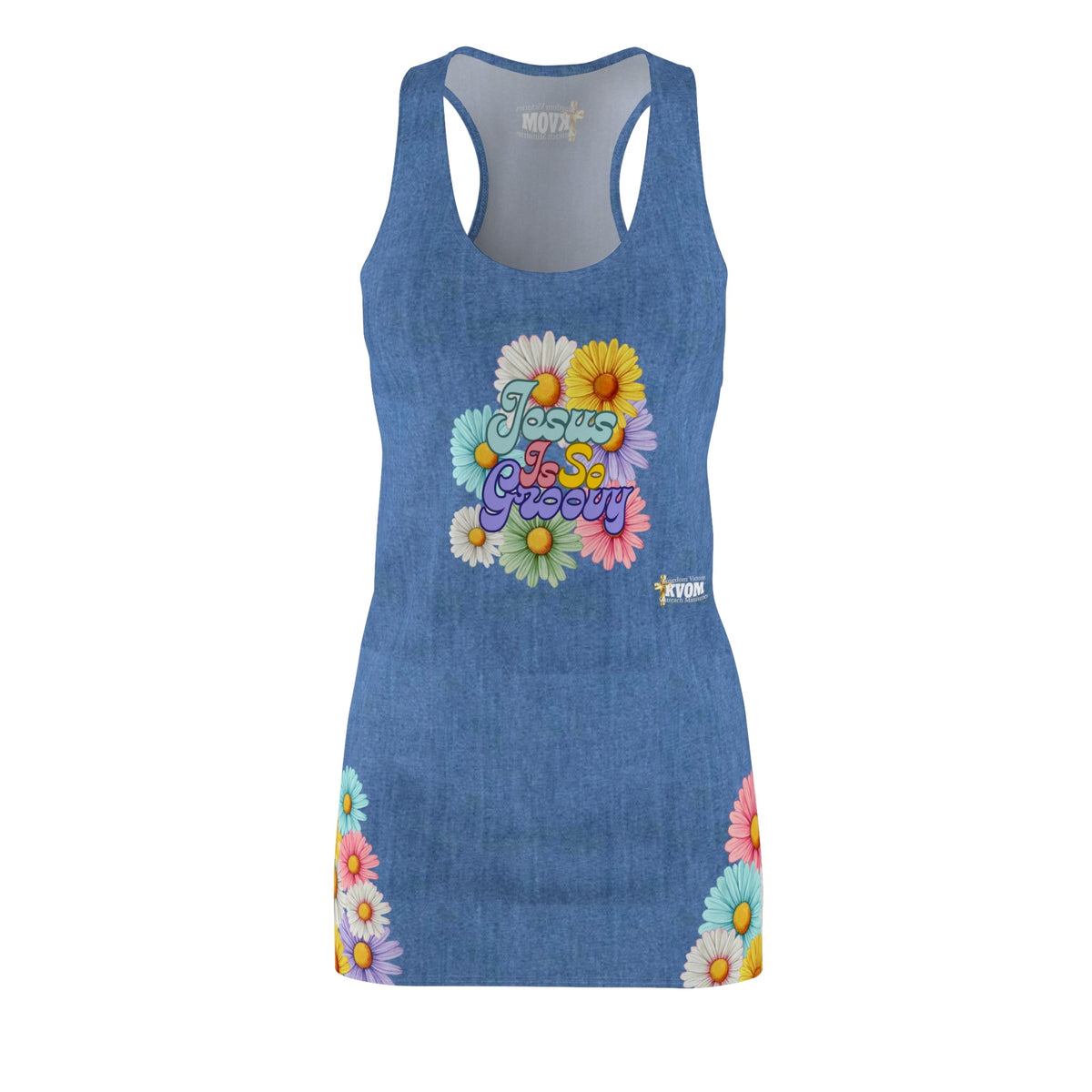 Jesus Is So Groovy Denim Racerback Dress-KVOM