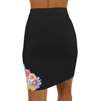 Jesus Is So Groovy Women's Mid-Waist Pencil Skirt Black-KVOM