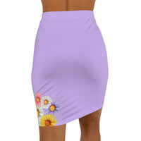 Jesus Is So Groovy Women's Mid-Waist Pencil Skirt Lt Purple-KVOM