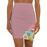 Jesus Is So Groovy Women's Mid-Waist Pencil Skirt Mauve-KVOM