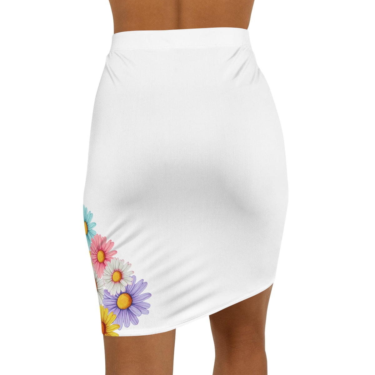 Jesus Is So Groovy Women's Mid-Waist Pencil Skirt White-KVOM