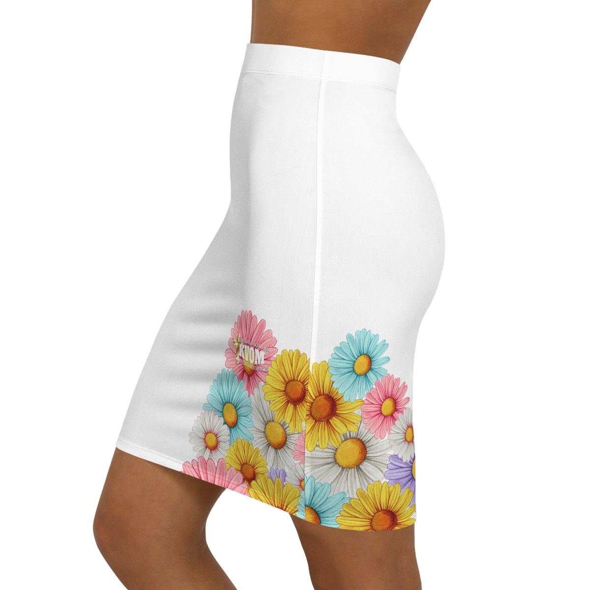 Jesus Is So Groovy Women's Mid-Waist Pencil Skirt White-KVOM