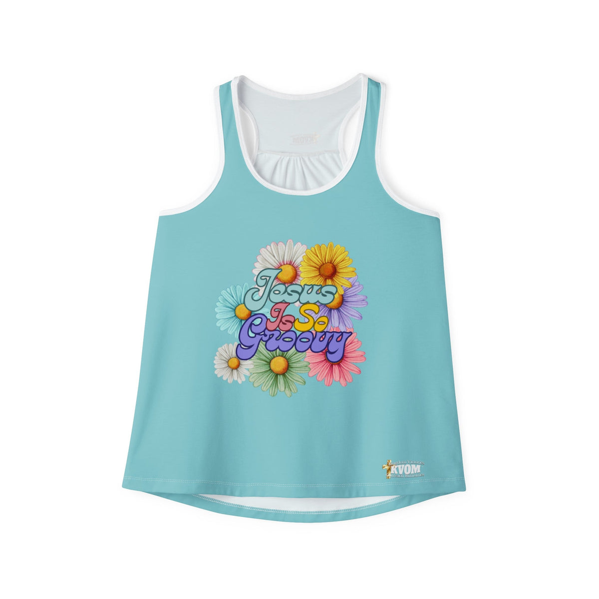 Jesus Is So Groovy Women's Tank Top Turqouise-KVOM