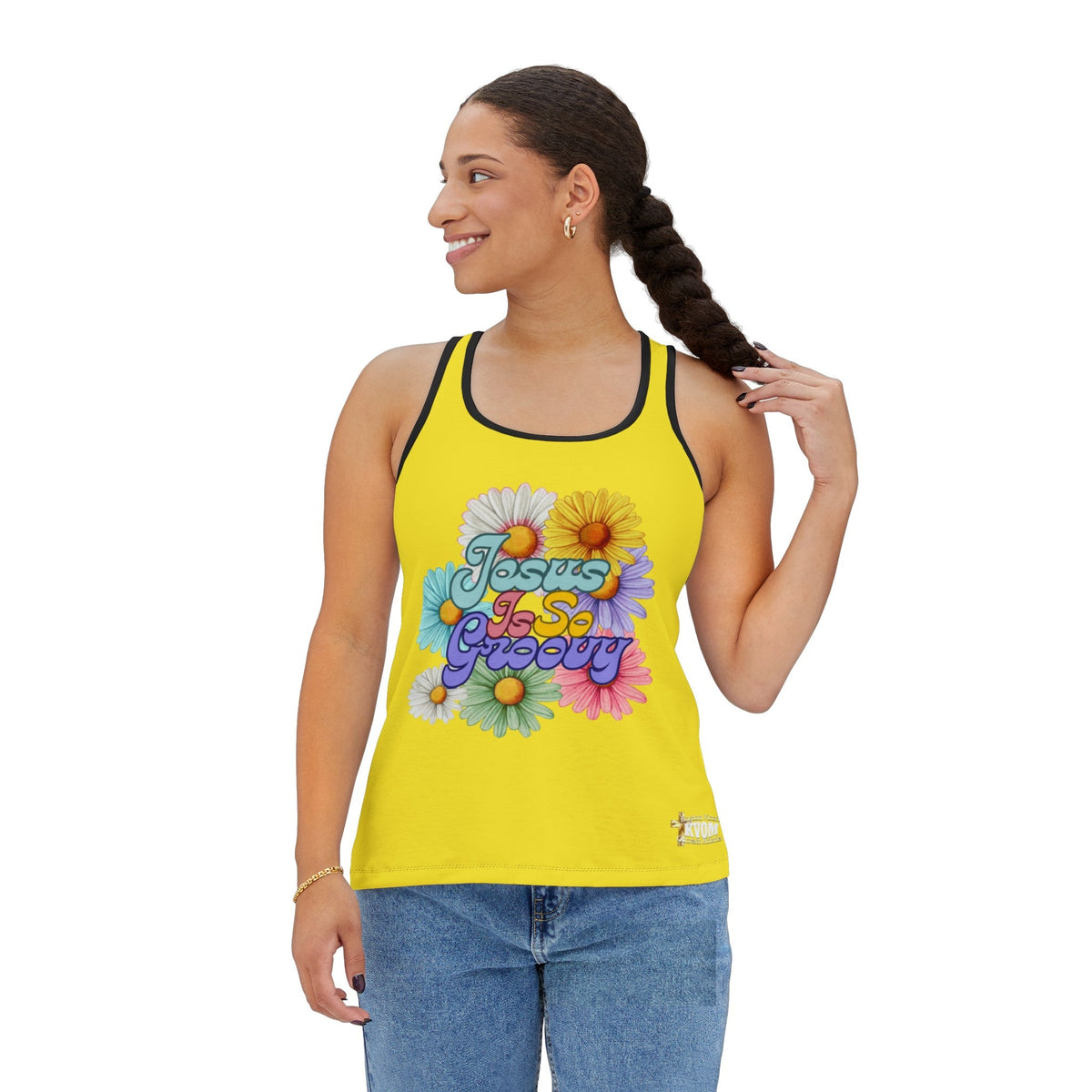 Jesus Is So Groovy Women's Tank Top Yellow-KVOM