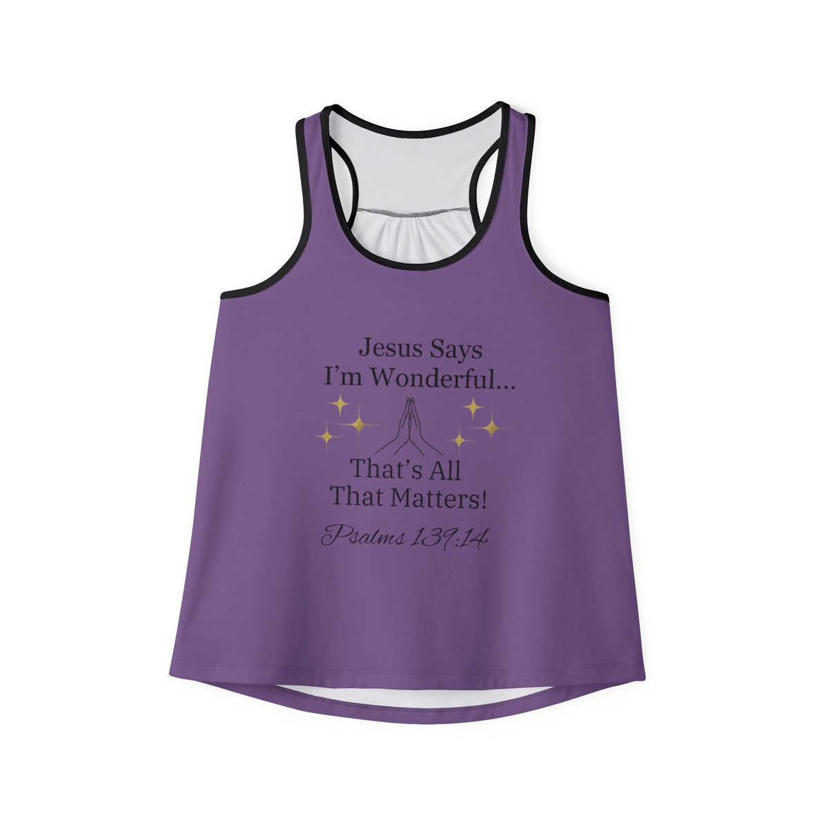 Jesus Says I'm Wonderful Women's Tank Top, Antique Purple-KVOM; KVOM Christian Clothing; Women’s Clothing; Women's Vintage Clothing; Dainty Vintage; Women’s T-Shirts; Hoodies Sale; Ladies Tops; Ladies Dresses; Floral Tops; Floral Dresses; Flower Clothes; Activewear; Glorious; Psalms; Blessings On Blessings; Teens Clothing; Christian Book Store; Girl’s Clothing Sale; Mother’s Day Sale; Gifts For Sister; Christian Gifts; Gifts for Daughter; Spring Sale; Clearance Sale; Jesus; Christ Is King; Holy Ghost; God G