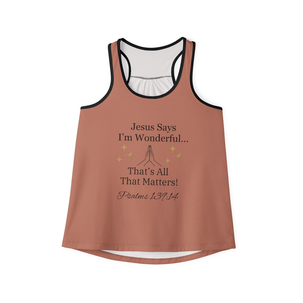 Jesus Says I'm Wonderful Women's Tank Top, English Nude Toffee-KVOM; KVOM Christian Clothing; Women’s Clothing; Women's Vintage Clothing; Dainty Vintage; Women’s T-Shirts; Hoodies Sale; Ladies Tops; Ladies Dresses; Floral Tops; Floral Dresses; Flower Clothes; Activewear; Glorious; Psalms; Blessings On Blessings; Teens Clothing; Christian Book Store; Girl’s Clothing Sale; Mother’s Day Sale; Gifts For Sister; Christian Gifts; Gifts for Daughter; Spring Sale; Clearance Sale; Jesus; Christ Is King; Holy Ghost; 