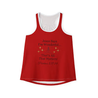 Jesus Says I'm Wonderful Women's Tank Top, English Red Rose-KVOM; KVOM Christian Clothing; Women’s Clothing; Women's Vintage Clothing; Dainty Vintage; Women’s T-Shirts; Hoodies Sale; Ladies Tops; Ladies Dresses; Floral Tops; Floral Dresses; Flower Clothes; Activewear; Glorious; Psalms; Blessings On Blessings; Teens Clothing; Christian Book Store; Girl’s Clothing Sale; Mother’s Day Sale; Gifts For Sister; Christian Gifts; Gifts for Daughter; Spring Sale; Clearance Sale; Jesus; Christ Is King; Holy Ghost; God