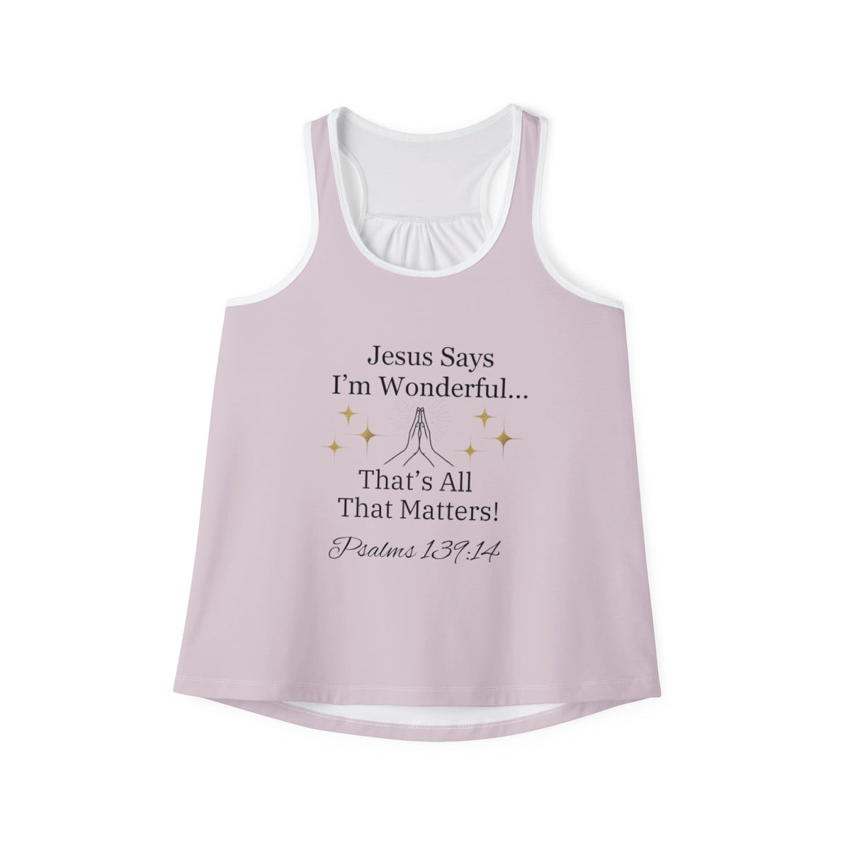 Jesus Says I'm Wonderful Women's Tank Top, Ivory Blush-KVOM; KVOM Christian Clothing; Women’s Clothing; Women's Vintage Clothing; Dainty Vintage; Women’s T-Shirts; Hoodies Sale; Ladies Tops; Ladies Dresses; Floral Tops; Floral Dresses; Flower Clothes; Activewear; Glorious; Psalms; Blessings On Blessings; Teens Clothing; Christian Book Store; Girl’s Clothing Sale; Mother’s Day Sale; Gifts For Sister; Christian Gifts; Gifts for Daughter; Spring Sale; Clearance Sale; Jesus; Christ Is King; Holy Ghost; God Got 