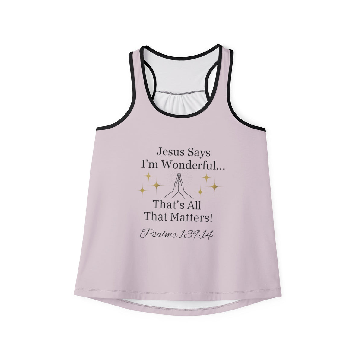 Jesus Says I'm Wonderful Women's Tank Top, Ivory Blush-KVOM; KVOM Christian Clothing; Women’s Clothing; Women's Vintage Clothing; Dainty Vintage; Women’s T-Shirts; Hoodies Sale; Ladies Tops; Ladies Dresses; Floral Tops; Floral Dresses; Flower Clothes; Activewear; Glorious; Psalms; Blessings On Blessings; Teens Clothing; Christian Book Store; Girl’s Clothing Sale; Mother’s Day Sale; Gifts For Sister; Christian Gifts; Gifts for Daughter; Spring Sale; Clearance Sale; Jesus; Christ Is King; Holy Ghost; God Got 