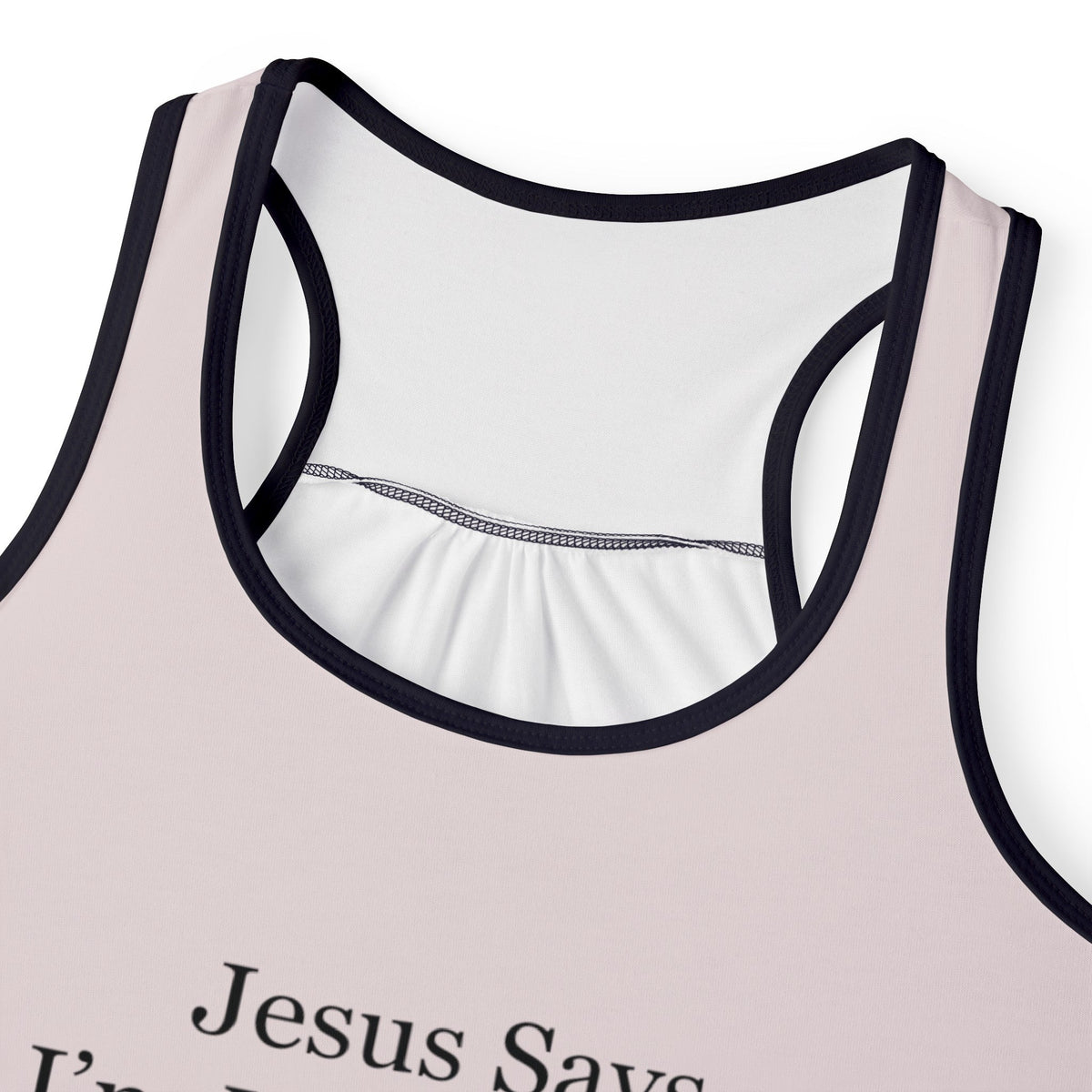 Jesus Says I'm Wonderful Women's Tank Top, Pink Ivory-KVOM; KVOM Christian Clothing; Women’s Clothing; Women's Vintage Clothing; Dainty Vintage; Women’s T-Shirts; Hoodies Sale; Ladies Tops; Ladies Dresses; Floral Tops; Floral Dresses; Flower Clothes; Activewear; Glorious; Psalms; Blessings On Blessings; Teens Clothing; Christian Book Store; Girl’s Clothing Sale; Mother’s Day Sale; Gifts For Sister; Christian Gifts; Gifts for Daughter; Spring Sale; Clearance Sale; Jesus; Christ Is King; Holy Ghost; God Got M