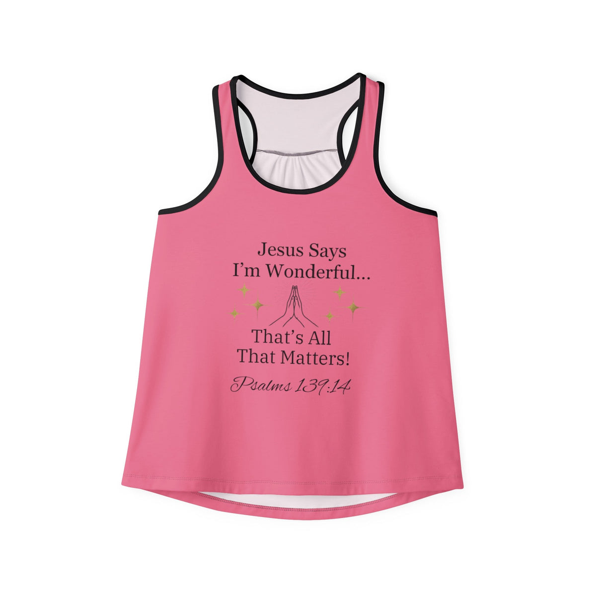 Jesus Says I'm Wonderful Women's Tank Top, Vintage Pink-KVOM; KVOM Christian Clothing; Women’s Clothing; Women's Vintage Clothing; Dainty Vintage; Women’s T-Shirts; Hoodies Sale; Ladies Tops; Ladies Dresses; Floral Tops; Floral Dresses; Flower Clothes; Activewear; Glorious; Psalms; Blessings On Blessings; Teens Clothing; Christian Book Store; Girl’s Clothing Sale; Mother’s Day Sale; Gifts For Sister; Christian Gifts; Gifts for Daughter; Spring Sale; Clearance Sale; Jesus; Christ Is King; Holy Ghost; God Got