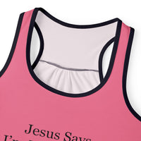 Jesus Says I'm Wonderful Women's Tank Top, Vintage Pink-KVOM; KVOM Christian Clothing; Women’s Clothing; Women's Vintage Clothing; Dainty Vintage; Women’s T-Shirts; Hoodies Sale; Ladies Tops; Ladies Dresses; Floral Tops; Floral Dresses; Flower Clothes; Activewear; Glorious; Psalms; Blessings On Blessings; Teens Clothing; Christian Book Store; Girl’s Clothing Sale; Mother’s Day Sale; Gifts For Sister; Christian Gifts; Gifts for Daughter; Spring Sale; Clearance Sale; Jesus; Christ Is King; Holy Ghost; God Got