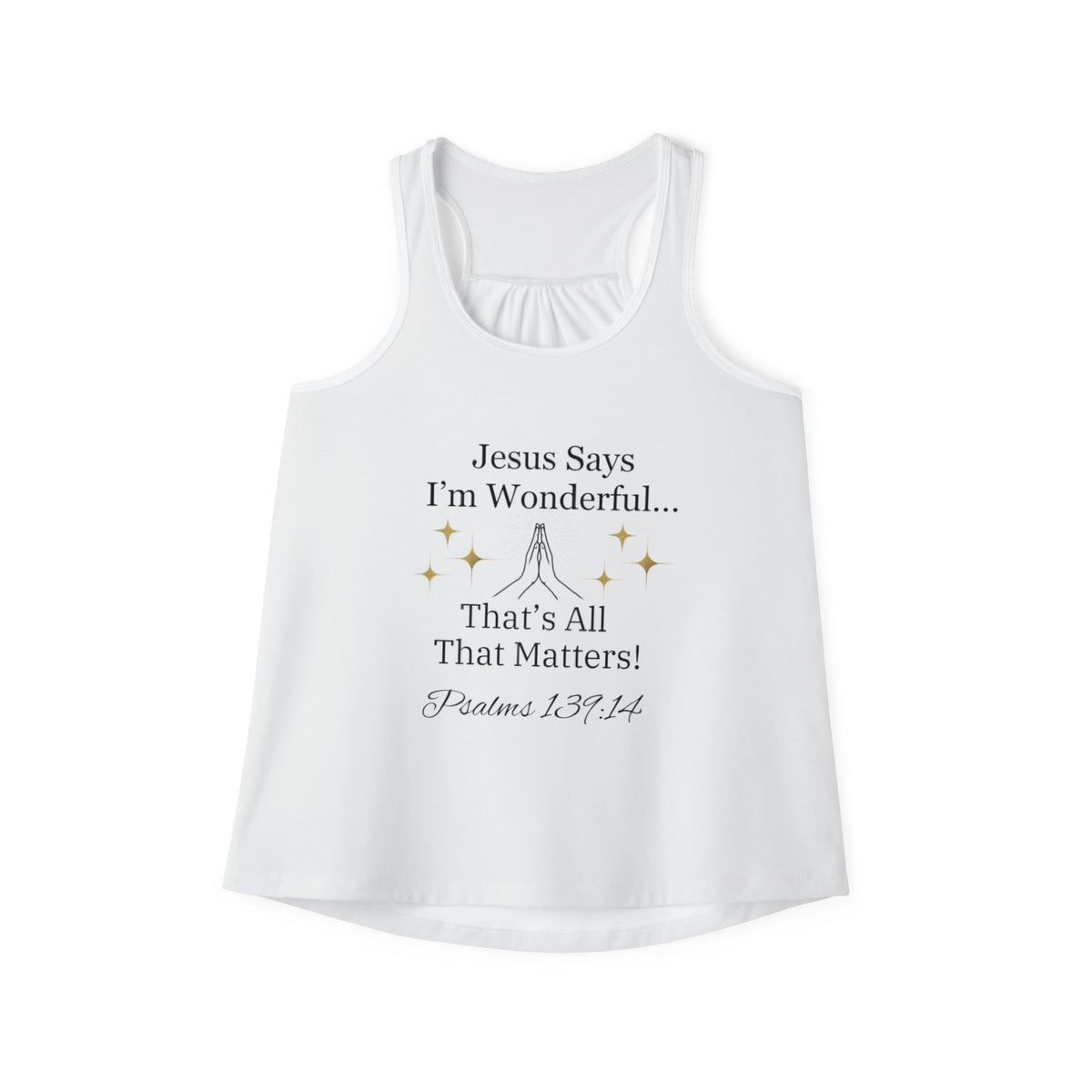 Jesus Says I'm Wonderful Women's Tank Top, Vintage White-KVOM; KVOM Christian Clothing; Women’s Clothing; Women's Vintage Clothing; Dainty Vintage; Women’s T-Shirts; Hoodies Sale; Ladies Tops; Ladies Dresses; Floral Tops; Floral Dresses; Flower Clothes; Activewear; Glorious; Psalms; Blessings On Blessings; Teens Clothing; Christian Book Store; Girl’s Clothing Sale; Mother’s Day Sale; Gifts For Sister; Christian Gifts; Gifts for Daughter; Spring Sale; Clearance Sale; Jesus; Christ Is King; Holy Ghost; God Go