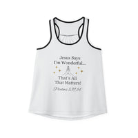 Jesus Says I'm Wonderful Women's Tank Top, Vintage White-KVOM; KVOM Christian Clothing; Women’s Clothing; Women's Vintage Clothing; Dainty Vintage; Women’s T-Shirts; Hoodies Sale; Ladies Tops; Ladies Dresses; Floral Tops; Floral Dresses; Flower Clothes; Activewear; Glorious; Psalms; Blessings On Blessings; Teens Clothing; Christian Book Store; Girl’s Clothing Sale; Mother’s Day Sale; Gifts For Sister; Christian Gifts; Gifts for Daughter; Spring Sale; Clearance Sale; Jesus; Christ Is King; Holy Ghost; God Go