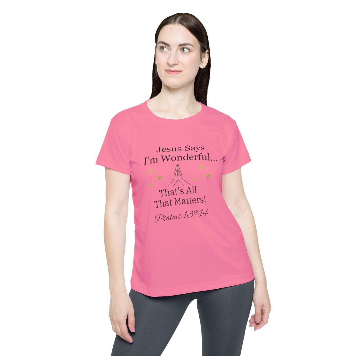 Jesus Says I'm Wonderful Women's Tee, Vintage Pink-KVOM; KVOM Christian Clothing; Women’s Clothing; Women's Vintage Clothing; Dainty Vintage; Women’s T-Shirts; Hoodies Sale; Ladies Tops; Ladies Dresses; Floral Tops; Floral Dresses; Flower Clothes; Activewear; Glorious; Psalms; Blessings On Blessings; Teens Clothing; Christian Book Store; Girl’s Clothing Sale; Mother’s Day Sale; Gifts For Sister; Christian Gifts; Gifts for Daughter; Spring Sale; Clearance Sale; Jesus; Christ Is King; Holy Ghost; God Got Me; 