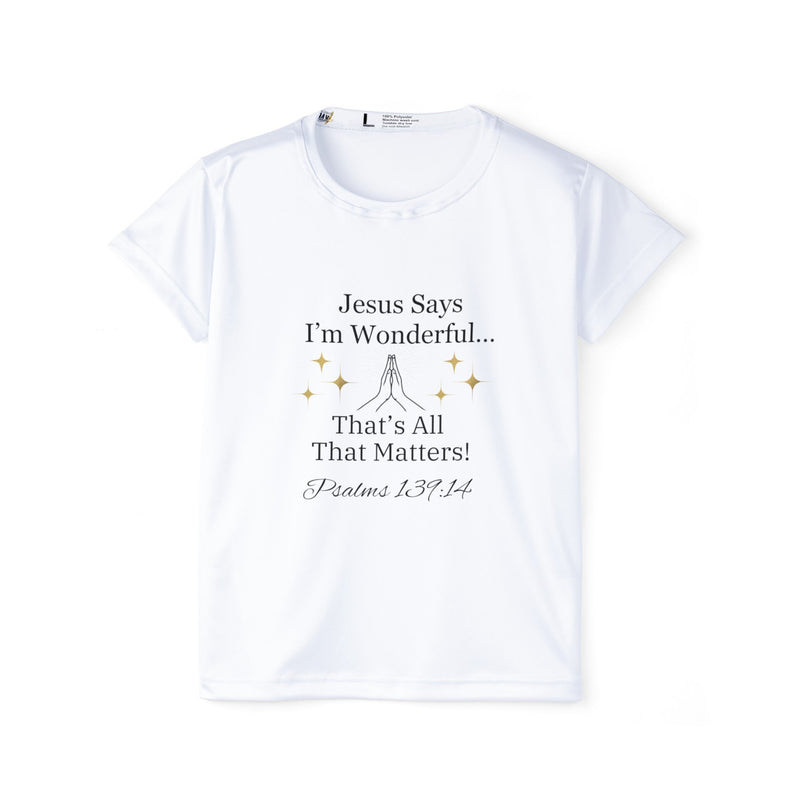 Jesus Says I'm Wonderful Women's Tee, Vintage White-KVOM; KVOM Christian Clothing; Women’s Clothing; Women's Vintage Clothing; Dainty Vintage; Women’s T-Shirts; Hoodies Sale; Ladies Tops; Ladies Dresses; Floral Tops; Floral Dresses; Flower Clothes; Activewear; Glorious; Psalms; Blessings On Blessings; Teens Clothing; Christian Book Store; Girl’s Clothing Sale; Mother’s Day Sale; Gifts For Sister; Christian Gifts; Gifts for Daughter; Spring Sale; Clearance Sale; Jesus; Christ Is King; Holy Ghost; God Got Me;