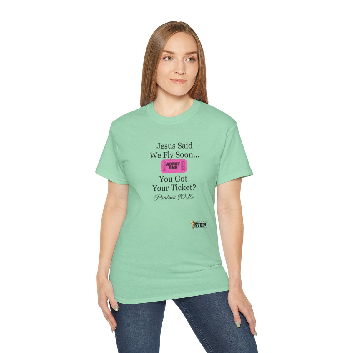 Jesus Says We Fly Soon Ticket? Unisex Relaxed T-Shirt-KVOM