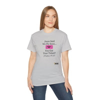 Jesus Says We Fly Soon Ticket? Unisex Relaxed T-Shirt-KVOM