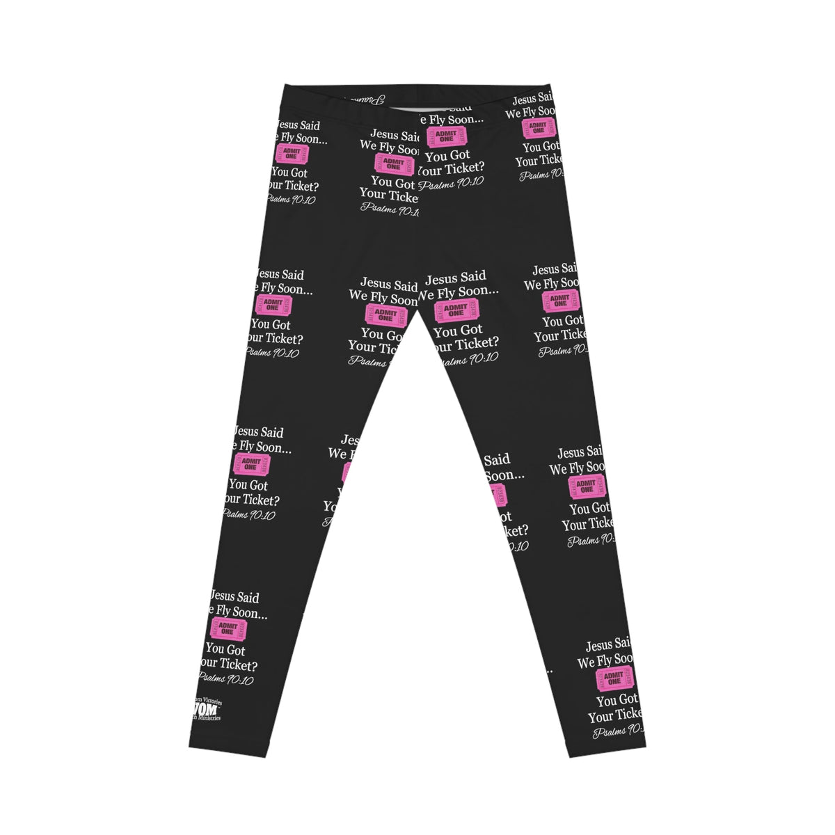 Jesus Says We Fly Soon Ticket? Women's Casual Leggings Black-KVOM