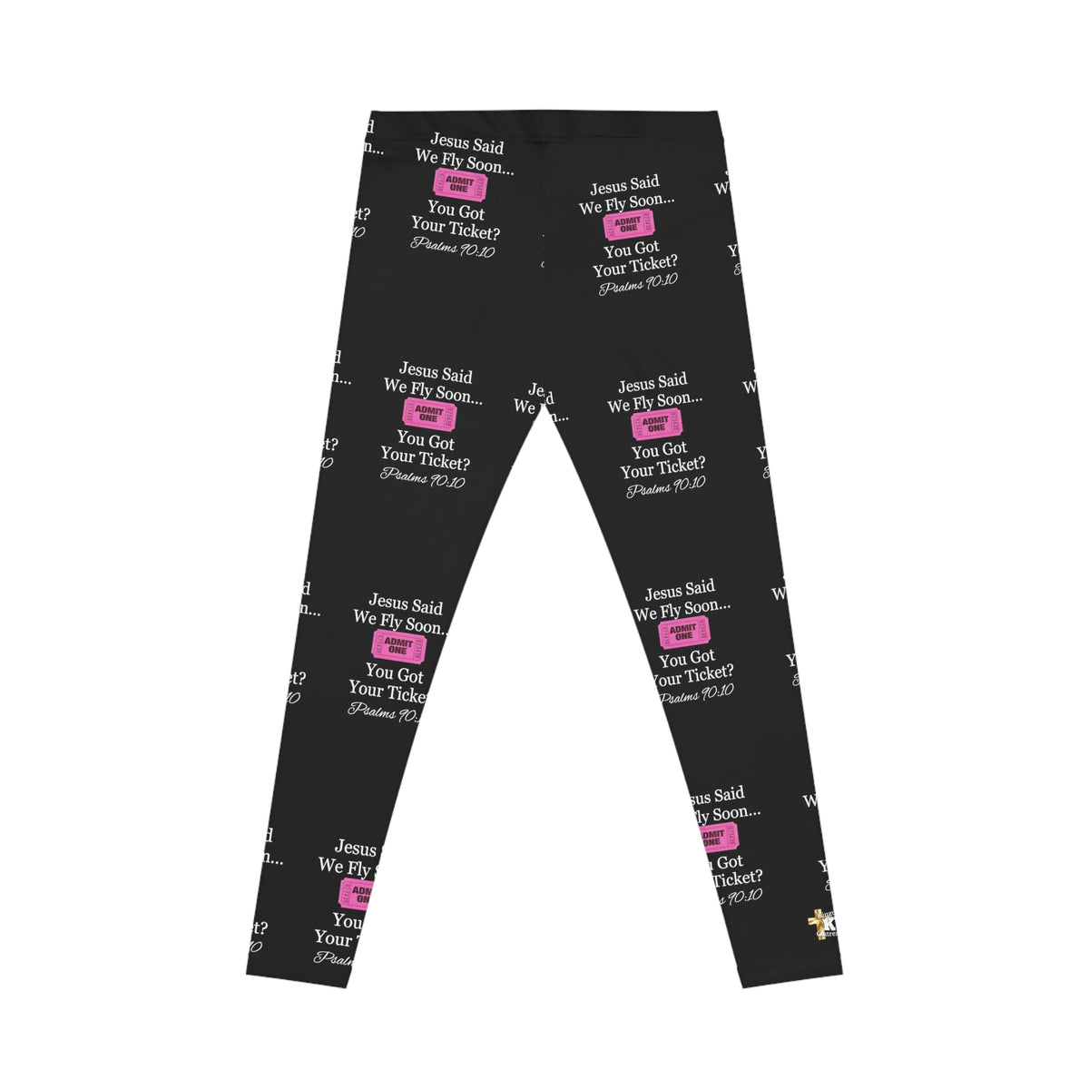 Jesus Says We Fly Soon Ticket? Women's Casual Leggings Black-KVOM