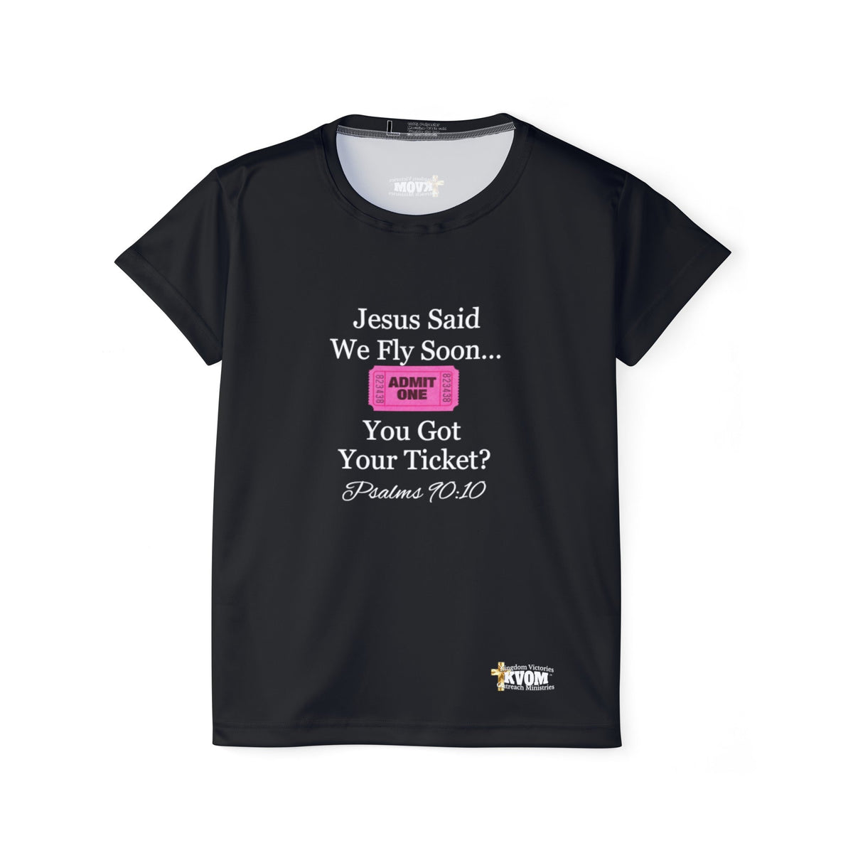 Jesus Says We Fly Soon Ticket? Women's Jersey T-Shirt-KVOM