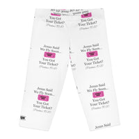 Jesus Says We Fly Soon Ticket? Women's Leggings, White-KVOM