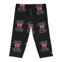 Jesus Says We Fly Soon Ticket? Women's Mid-Length Leggings Black-KVOM