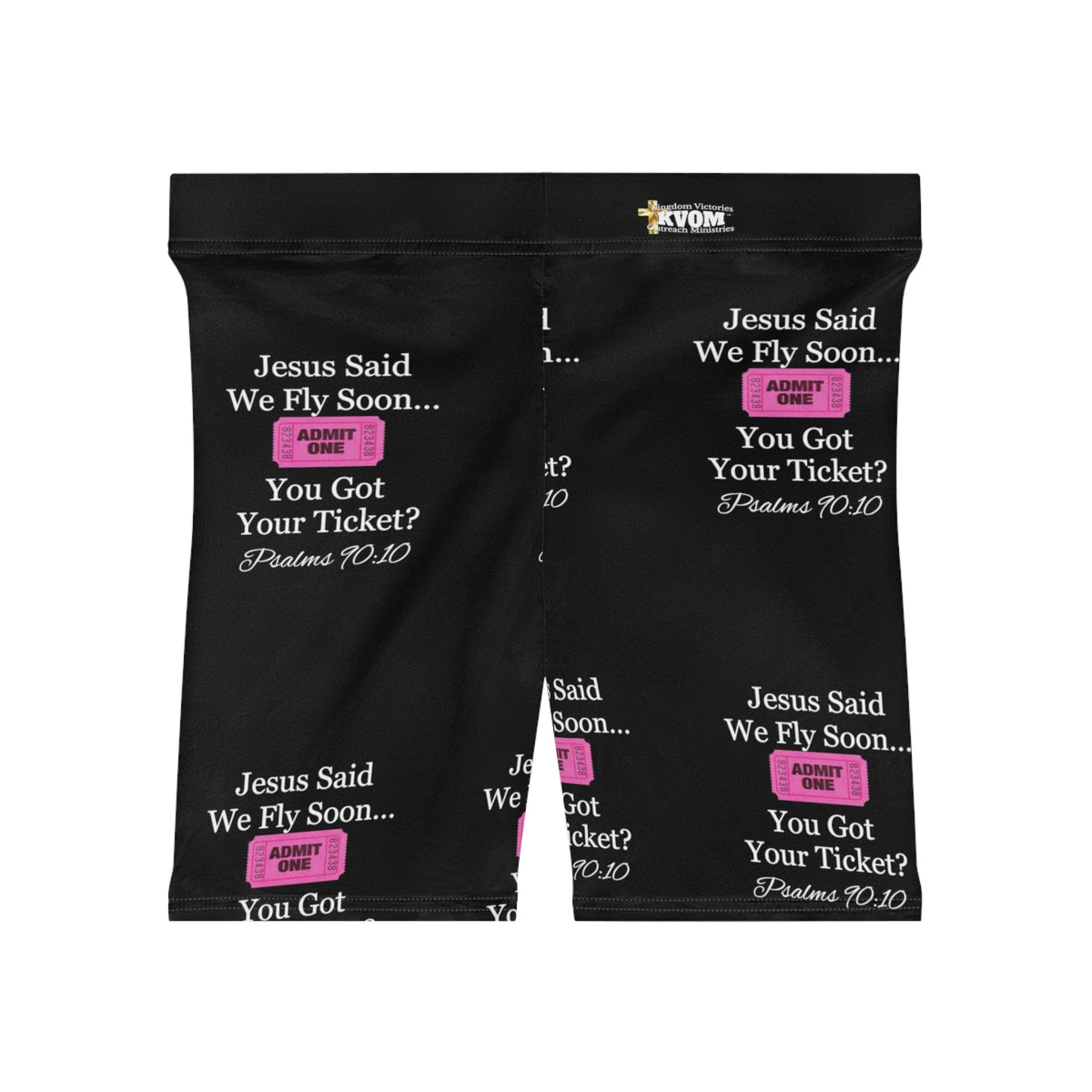 Jesus Says We Fly Soon Ticket? Women's Shorts Black-KVOM