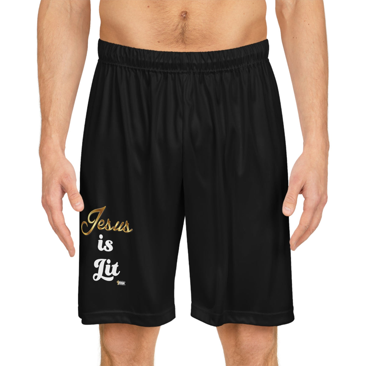 Jesus is Lit Basketball Shorts, Black-KVOM KVOM Christian Clothing; Women’s Clothing; Women’s T-Shirts; Men's Clothing; Men's T-Shirts, Hoodies Sale; Ladies Tops; Ladies Dresses; Floral Tops; Floral Dresses; Flower Clothes; Activewear; Glorious; Psalms; Blessings On Blessings; Teens Clothing; Christian Book Store; Girl’s Clothing Sale; Mother’s Day Sale; Gifts For Sister; Christian Gifts; Gifts for Daughter; Spring Sale; Clearance Sale; Jesus; Christ Is King; Holy Ghost; God Got Me; Spiritual Warrior; Proph