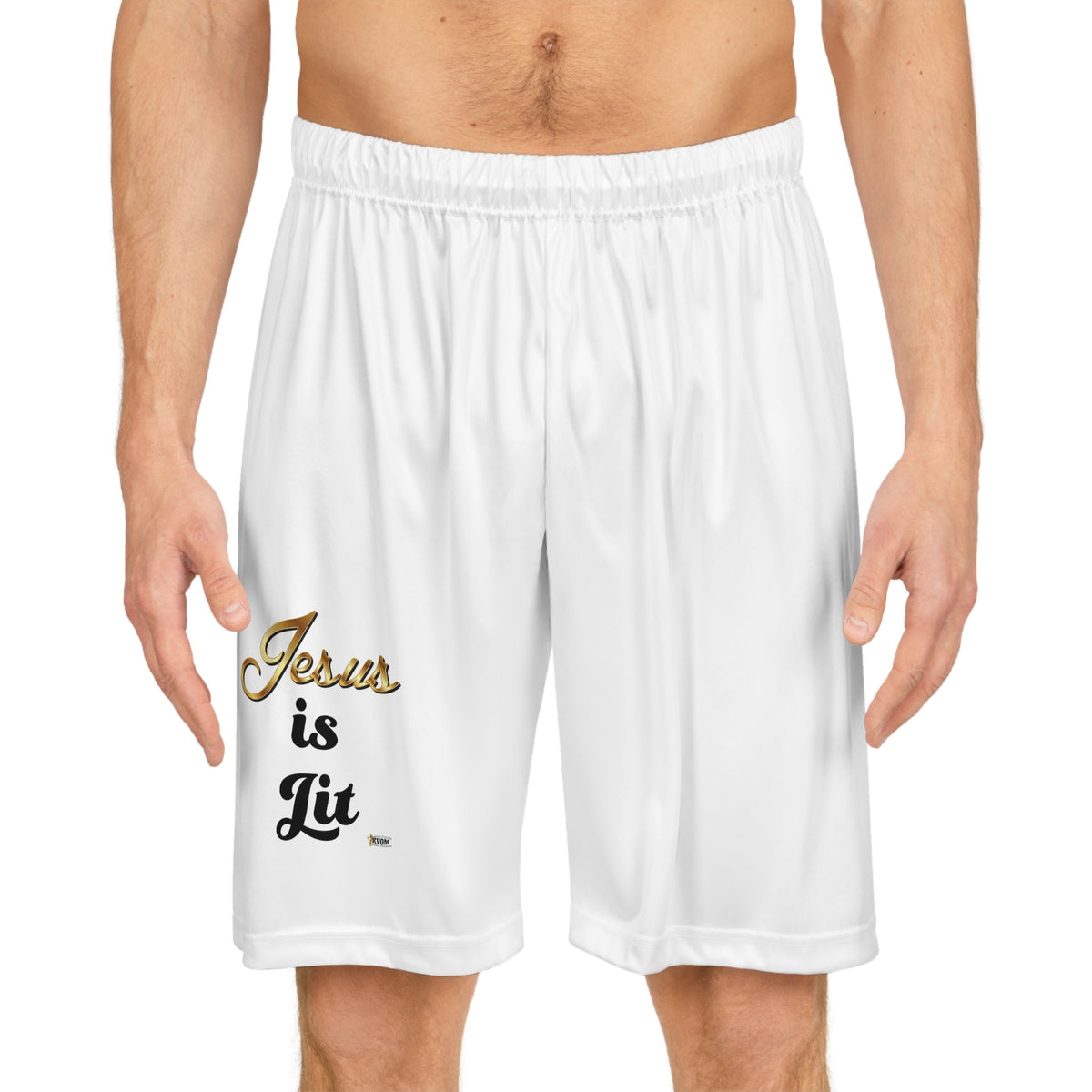 Jesus is Lit Basketball Shorts, White-KVOM KVOM Christian Clothing; Women’s Clothing; Women’s T-Shirts; Men's Clothing; Men's T-Shirts, Hoodies Sale; Ladies Tops; Ladies Dresses; Floral Tops; Floral Dresses; Flower Clothes; Activewear; Glorious; Psalms; Blessings On Blessings; Teens Clothing; Christian Book Store; Girl’s Clothing Sale; Mother’s Day Sale; Gifts For Sister; Christian Gifts; Gifts for Daughter; Spring Sale; Clearance Sale; Jesus; Christ Is King; Holy Ghost; God Got Me; Spiritual Warrior; Proph