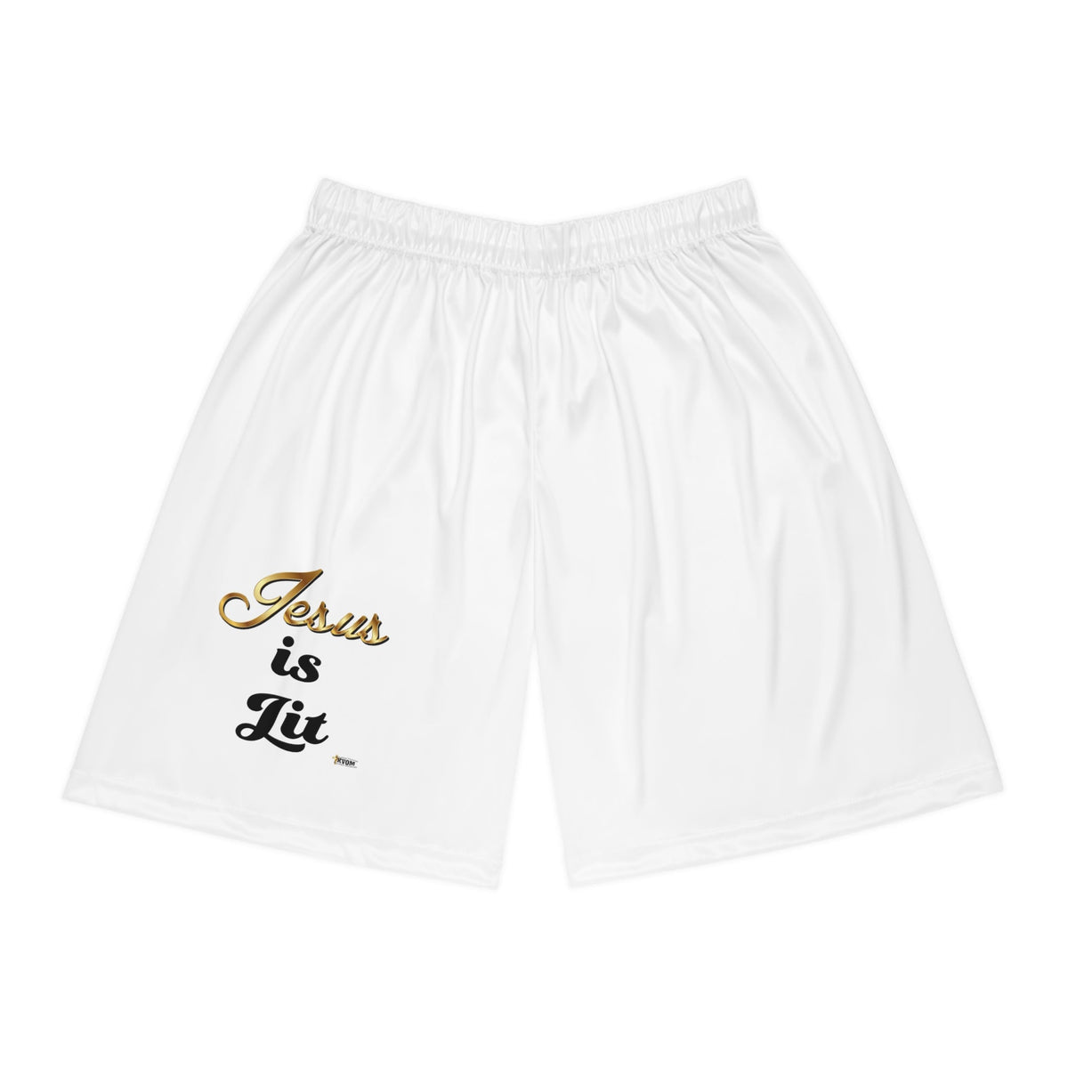 Jesus is Lit Basketball Shorts, White-KVOM KVOM Christian Clothing; Women’s Clothing; Women’s T-Shirts; Men's Clothing; Men's T-Shirts, Hoodies Sale; Ladies Tops; Ladies Dresses; Floral Tops; Floral Dresses; Flower Clothes; Activewear; Glorious; Psalms; Blessings On Blessings; Teens Clothing; Christian Book Store; Girl’s Clothing Sale; Mother’s Day Sale; Gifts For Sister; Christian Gifts; Gifts for Daughter; Spring Sale; Clearance Sale; Jesus; Christ Is King; Holy Ghost; God Got Me; Spiritual Warrior; Proph