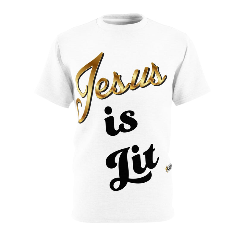 Jesus is Lit Branded Men's T-Shirt, Regular Fit-KVOM KVOM Christian Clothing; Women’s Clothing; Women’s T-Shirts; Men's Clothing; Men's T-Shirts, Hoodies Sale; Ladies Tops; Ladies Dresses; Floral Tops; Floral Dresses; Flower Clothes; Activewear; Glorious; Psalms; Blessings On Blessings; Teens Clothing; Christian Book Store; Girl’s Clothing Sale; Mother’s Day Sale; Gifts For Sister; Christian Gifts; Gifts for Daughter; Spring Sale; Clearance Sale; Jesus; Christ Is King; Holy Ghost; God Got Me; Spiritual Warr