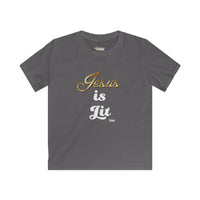 Jesus is Lit Kids Relaxed Fit T-Shirt-KVOM KVOM Christian Clothing; Women’s Clothing; Women’s T-Shirts; Men's Clothing; Men's T-Shirts, Hoodies Sale; Ladies Tops; Ladies Dresses; Floral Tops; Floral Dresses; Flower Clothes; Activewear; Glorious; Psalms; Blessings On Blessings; Teens Clothing; Christian Book Store; Girl’s Clothing Sale; Mother’s Day Sale; Gifts For Sister; Christian Gifts; Gifts for Daughter; Spring Sale; Clearance Sale; Jesus; Christ Is King; Holy Ghost; God Got Me; Spiritual Warrior; Proph