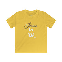 Jesus is Lit Kids Relaxed Fit T-Shirt-KVOM KVOM Christian Clothing; Women’s Clothing; Women’s T-Shirts; Men's Clothing; Men's T-Shirts, Hoodies Sale; Ladies Tops; Ladies Dresses; Floral Tops; Floral Dresses; Flower Clothes; Activewear; Glorious; Psalms; Blessings On Blessings; Teens Clothing; Christian Book Store; Girl’s Clothing Sale; Mother’s Day Sale; Gifts For Sister; Christian Gifts; Gifts for Daughter; Spring Sale; Clearance Sale; Jesus; Christ Is King; Holy Ghost; God Got Me; Spiritual Warrior; Proph