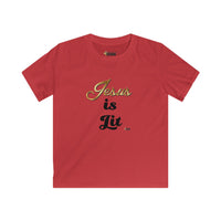 Jesus is Lit Kids Relaxed Fit T-Shirt-KVOM KVOM Christian Clothing; Women’s Clothing; Women’s T-Shirts; Men's Clothing; Men's T-Shirts, Hoodies Sale; Ladies Tops; Ladies Dresses; Floral Tops; Floral Dresses; Flower Clothes; Activewear; Glorious; Psalms; Blessings On Blessings; Teens Clothing; Christian Book Store; Girl’s Clothing Sale; Mother’s Day Sale; Gifts For Sister; Christian Gifts; Gifts for Daughter; Spring Sale; Clearance Sale; Jesus; Christ Is King; Holy Ghost; God Got Me; Spiritual Warrior; Proph