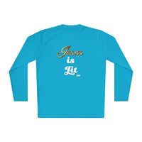 Jesus is Lit Men's Activewear Long Sleeve T-Shirt-KVOM KVOM Christian Clothing; Women’s Clothing; Women’s T-Shirts; Men's Clothing; Men's T-Shirts, Hoodies Sale; Ladies Tops; Ladies Dresses; Floral Tops; Floral Dresses; Flower Clothes; Activewear; Glorious; Psalms; Blessings On Blessings; Teens Clothing; Christian Book Store; Girl’s Clothing Sale; Mother’s Day Sale; Gifts For Sister; Christian Gifts; Gifts for Daughter; Spring Sale; Clearance Sale; Jesus; Christ Is King; Holy Ghost; God Got Me; Spiritual Wa