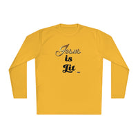 Jesus is Lit Men's Activewear Long Sleeve T-Shirt-KVOM KVOM Christian Clothing; Women’s Clothing; Women’s T-Shirts; Men's Clothing; Men's T-Shirts, Hoodies Sale; Ladies Tops; Ladies Dresses; Floral Tops; Floral Dresses; Flower Clothes; Activewear; Glorious; Psalms; Blessings On Blessings; Teens Clothing; Christian Book Store; Girl’s Clothing Sale; Mother’s Day Sale; Gifts For Sister; Christian Gifts; Gifts for Daughter; Spring Sale; Clearance Sale; Jesus; Christ Is King; Holy Ghost; God Got Me; Spiritual Wa