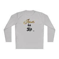 Jesus is Lit Men's Activewear Long Sleeve T-Shirt-KVOM KVOM Christian Clothing; Women’s Clothing; Women’s T-Shirts; Men's Clothing; Men's T-Shirts, Hoodies Sale; Ladies Tops; Ladies Dresses; Floral Tops; Floral Dresses; Flower Clothes; Activewear; Glorious; Psalms; Blessings On Blessings; Teens Clothing; Christian Book Store; Girl’s Clothing Sale; Mother’s Day Sale; Gifts For Sister; Christian Gifts; Gifts for Daughter; Spring Sale; Clearance Sale; Jesus; Christ Is King; Holy Ghost; God Got Me; Spiritual Wa