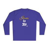 Jesus is Lit Men's Activewear Long Sleeve T-Shirt-KVOM KVOM Christian Clothing; Women’s Clothing; Women’s T-Shirts; Men's Clothing; Men's T-Shirts, Hoodies Sale; Ladies Tops; Ladies Dresses; Floral Tops; Floral Dresses; Flower Clothes; Activewear; Glorious; Psalms; Blessings On Blessings; Teens Clothing; Christian Book Store; Girl’s Clothing Sale; Mother’s Day Sale; Gifts For Sister; Christian Gifts; Gifts for Daughter; Spring Sale; Clearance Sale; Jesus; Christ Is King; Holy Ghost; God Got Me; Spiritual Wa