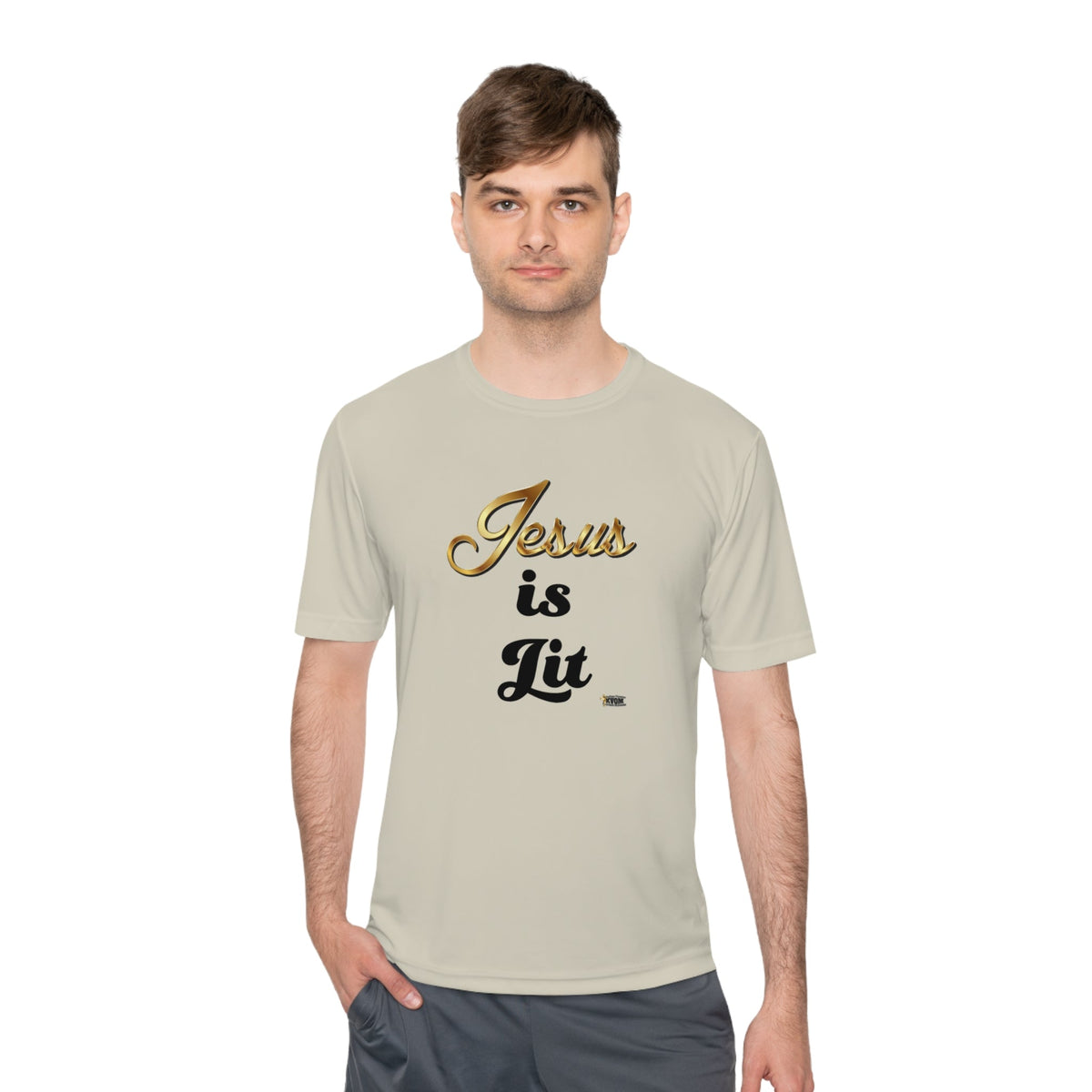 Jesus is Lit Men's Moisture Wicking Sports Tee-KVOM KVOM Christian Clothing; Women’s Clothing; Women’s T-Shirts; Men's Clothing; Men's T-Shirts, Hoodies Sale; Ladies Tops; Ladies Dresses; Floral Tops; Floral Dresses; Flower Clothes; Activewear; Glorious; Psalms; Blessings On Blessings; Teens Clothing; Christian Book Store; Girl’s Clothing Sale; Mother’s Day Sale; Gifts For Sister; Christian Gifts; Gifts for Daughter; Spring Sale; Clearance Sale; Jesus; Christ Is King; Holy Ghost; God Got Me; Spiritual Warri